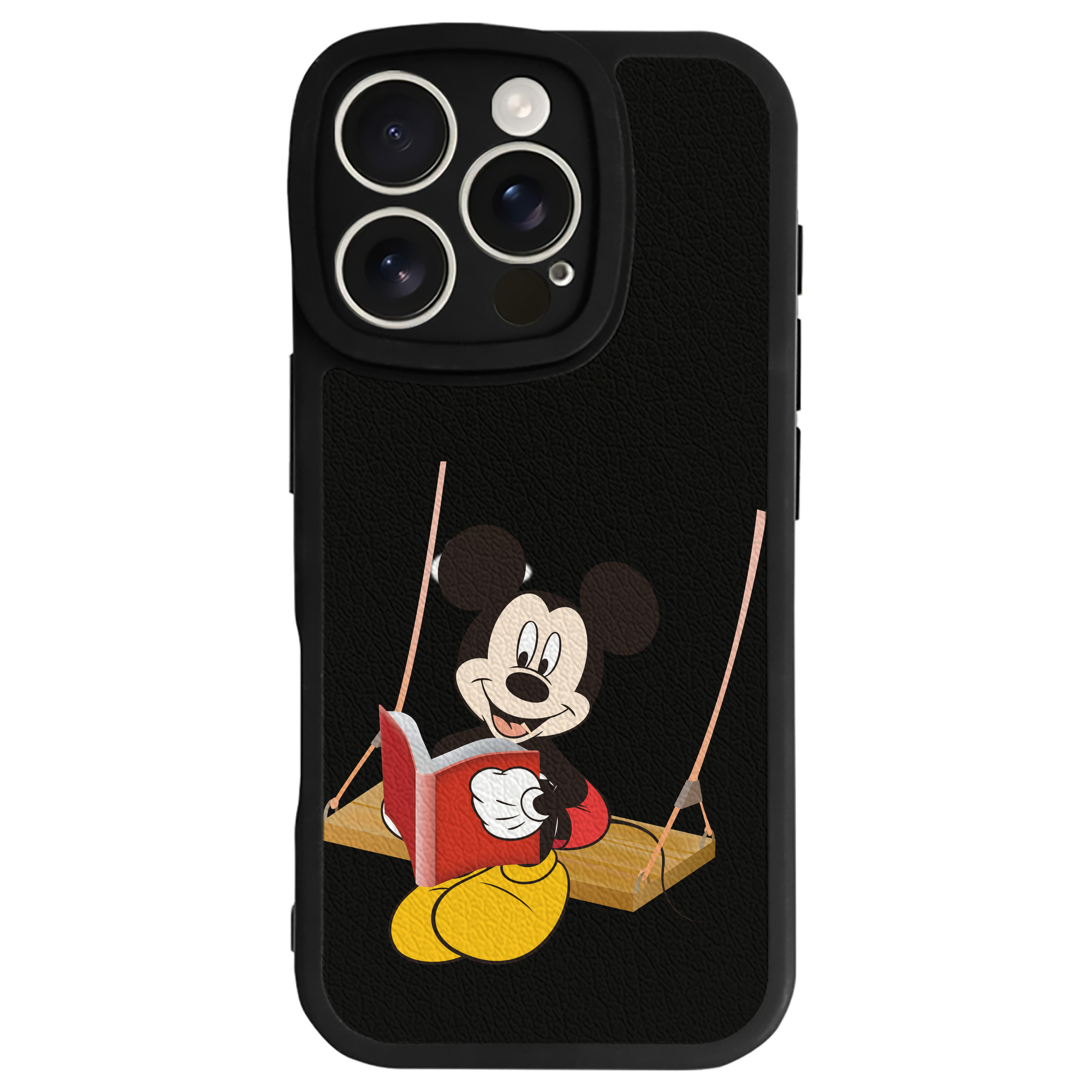 （画像用） ミッキーマウス Mickey Mouse 【iPhone 16シリーズ対応】シリコンスマホケース（レザー調） 材質：シリコン